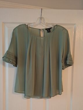 Moda International Sage Silk Blouse, Size Small